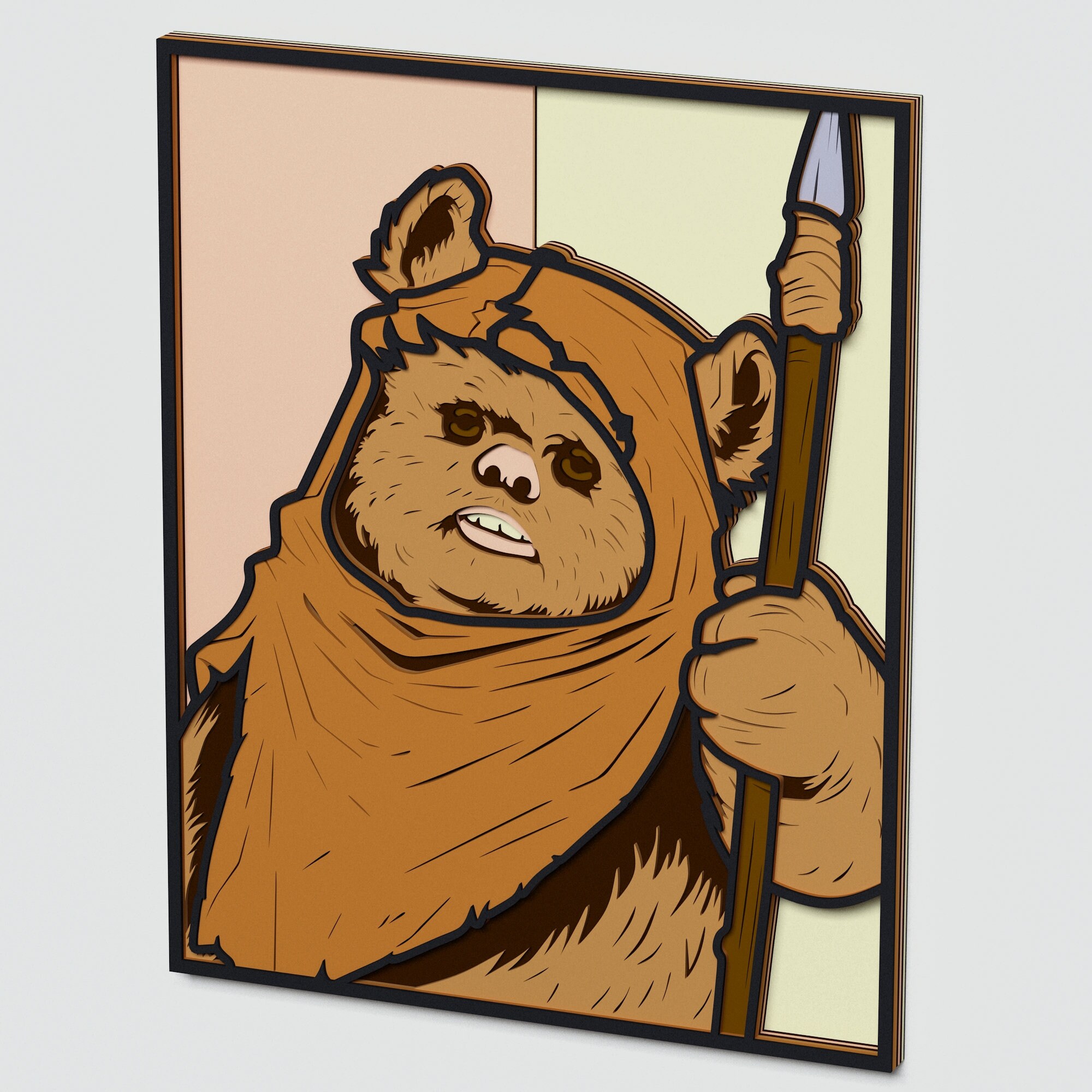 Download Multilayer Ewok 3d svg Design DXF SVG Vector Star Wars | Etsy