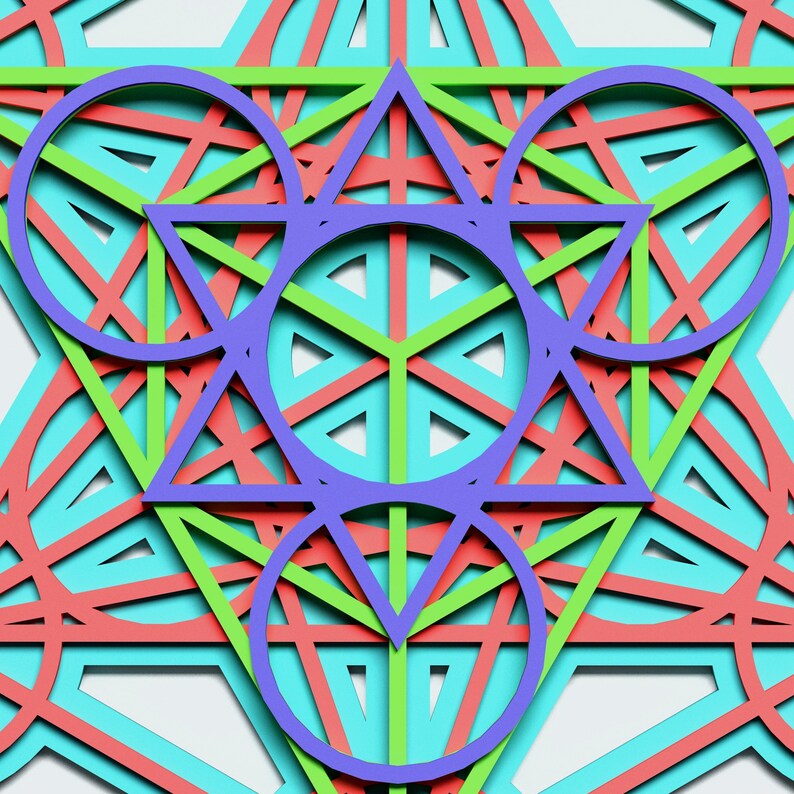Download Metatron's Cube Multilayer Mandala DXF SVG CDR Vector | Etsy