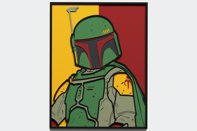 Download Multilayer Boba Fett Mandala Dxf Svg Vector Star Wars Etsy