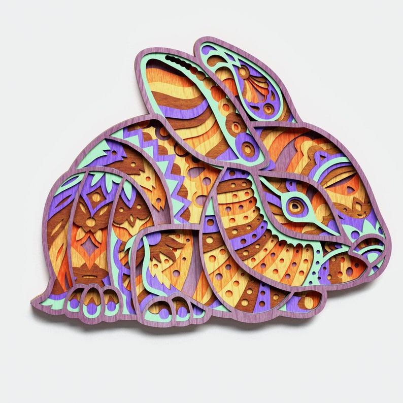 Download Multilayer Rabbit Mandala DXF SVG CDR Vector Mandala file | Etsy