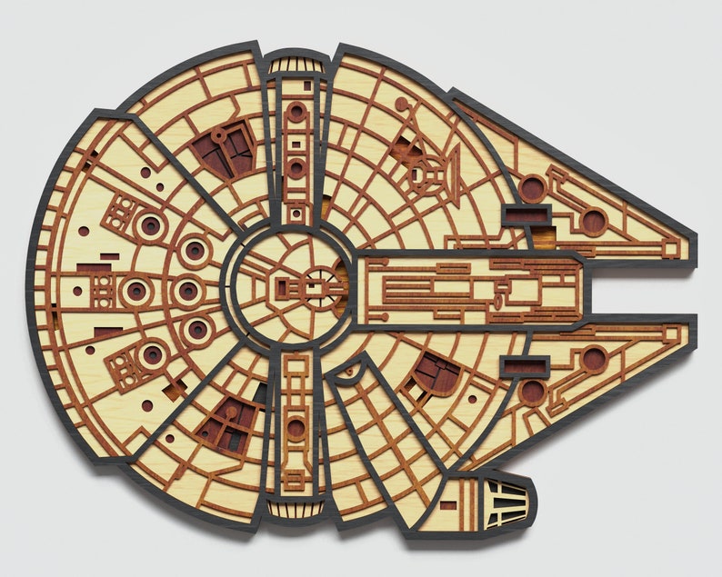 Download Multilayer Millennium Falcon Mandala SVG Layered Star Wars ...