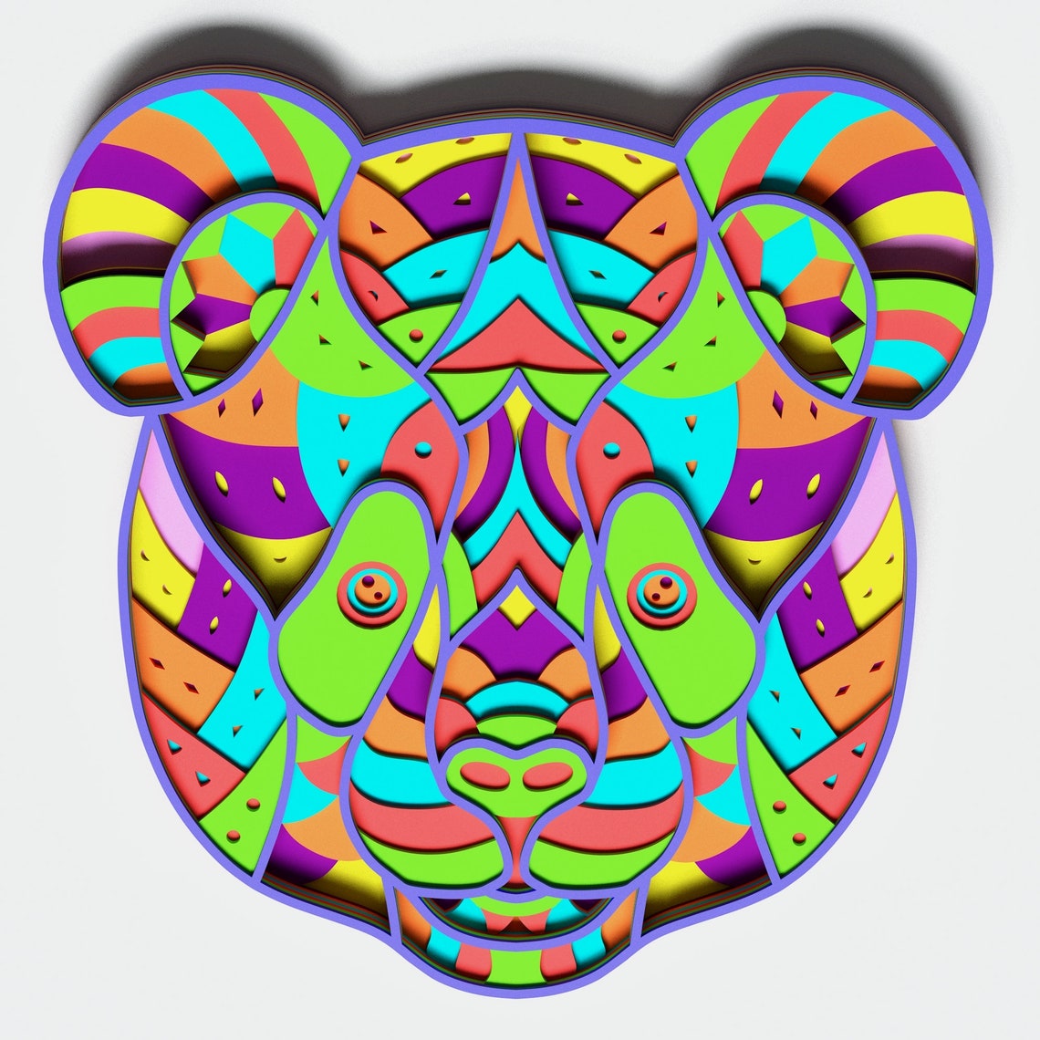 Download Multilayer Panda Mandala DXF SVG Vector Mandala file for ...