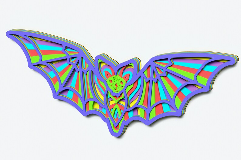 Download Multilayer Bat Mandala DXF SVG Vector Halloween Bat Mandala | Etsy