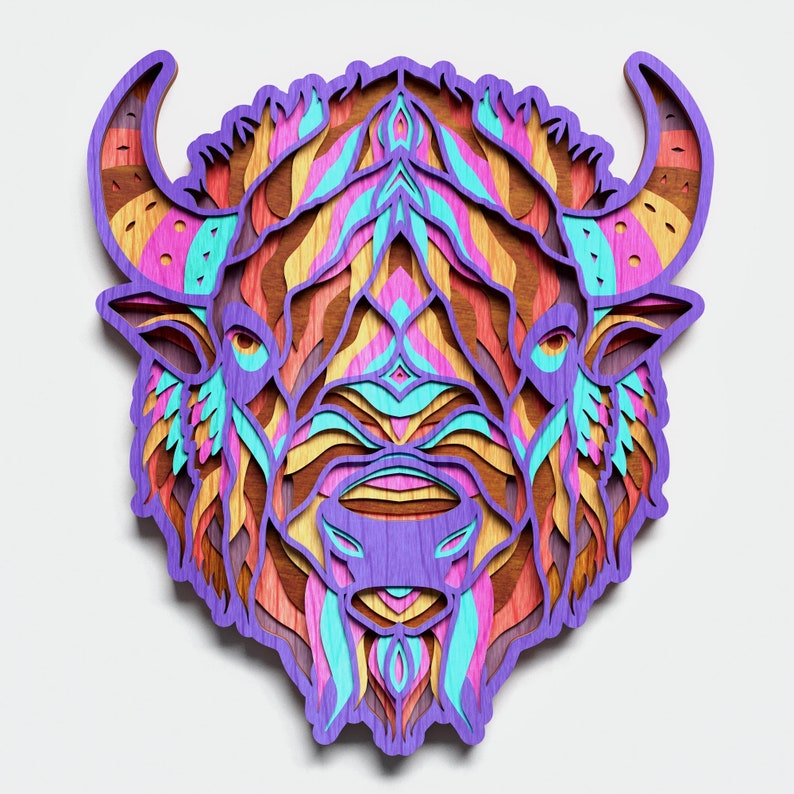 Download Multilayer Bison Mandala DXF SVG Vector Mandala file for ...