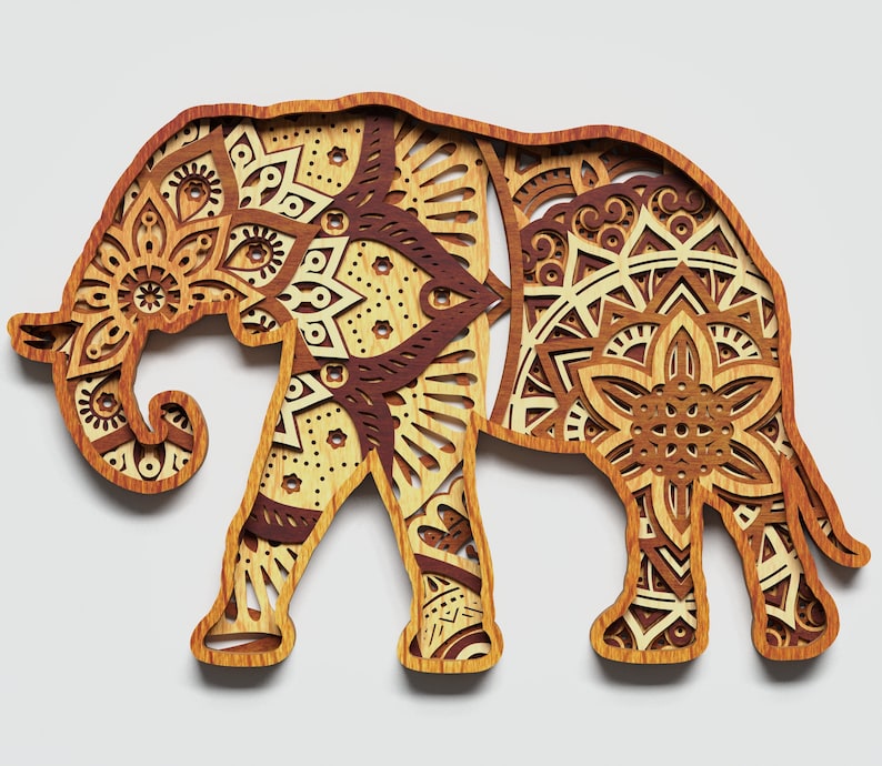 Download Multilayer Elephant Mandala svg DXF SVG CDR Vector Mandala | Etsy