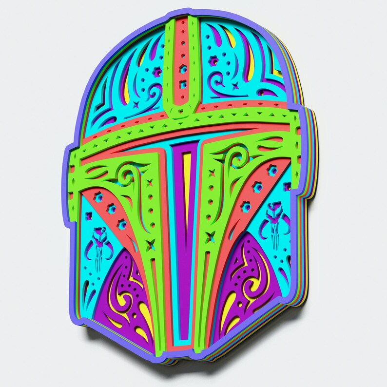 Download Multilayer Star Wars Helmet Mandala DXF SVG Vector Star ...