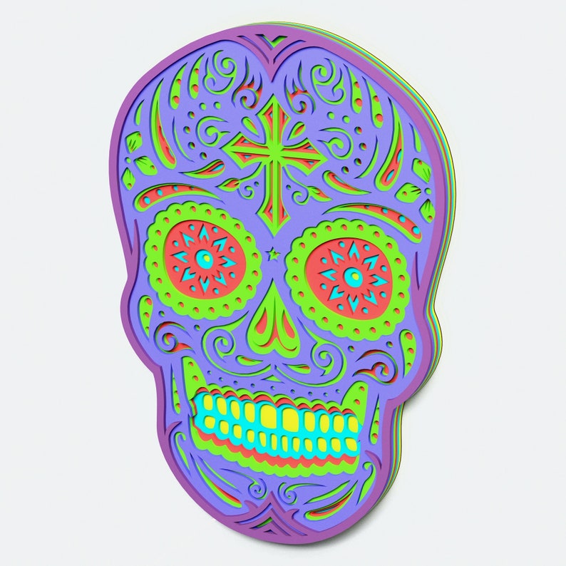 Download Multilayer Sugar Skull Mandala S5 DXF SVG Vector Mexican ...