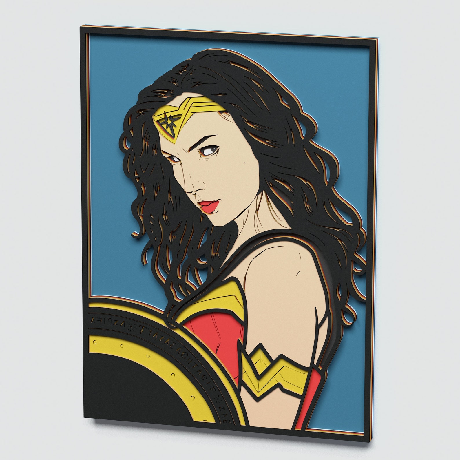 Download Multilayer Wonder Woman Mandala DXF SVG Vector Wonder Woman | Etsy