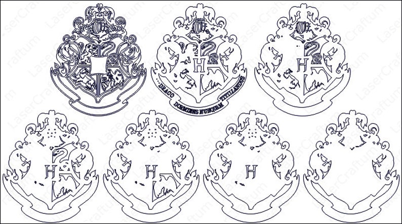 Download Multilayer Hogwarts Crest Mandala svg DXF SVG CDR Vector ...