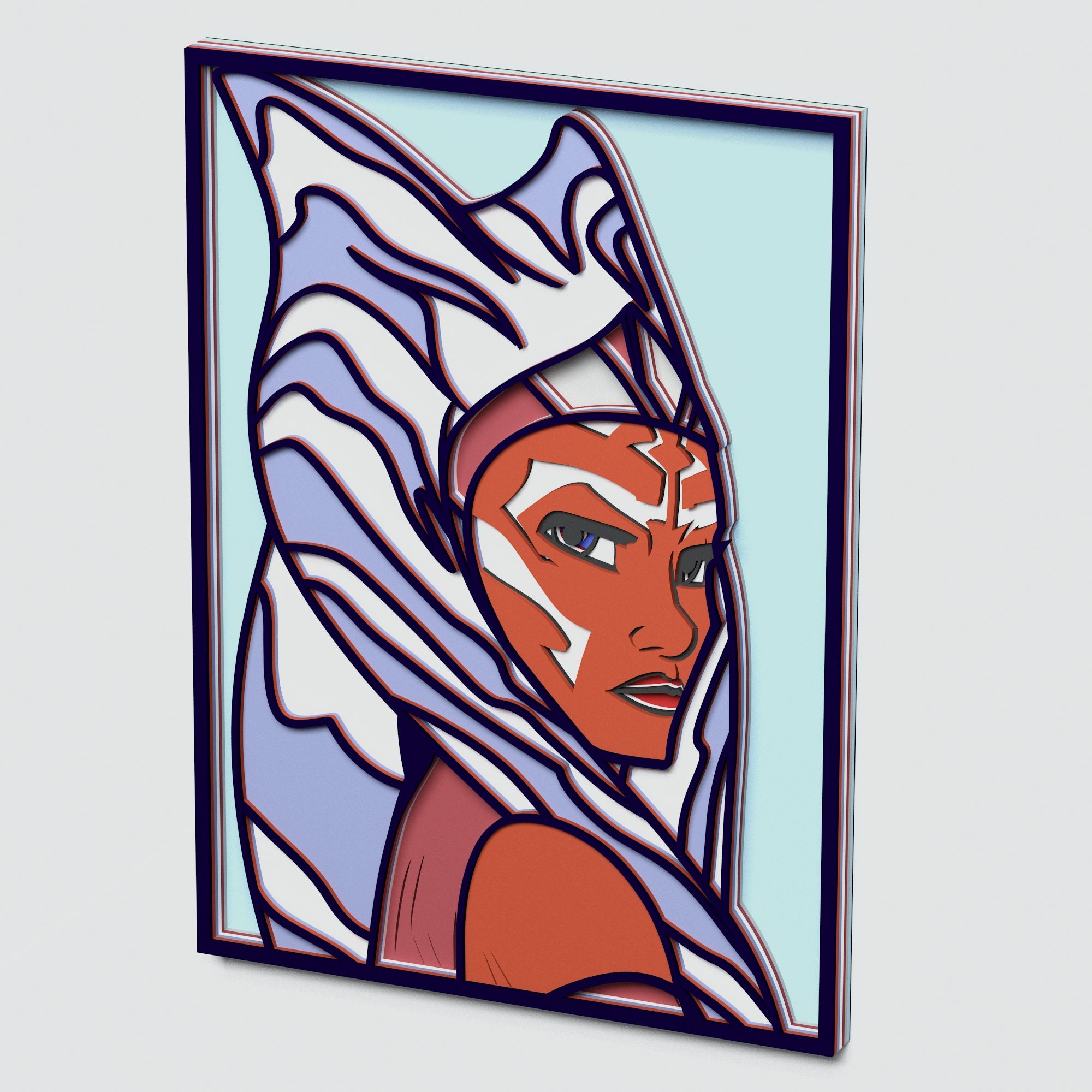 Download Multilayer Ahsoka Tano Mandala DXF SVG Layered Star Wars ...
