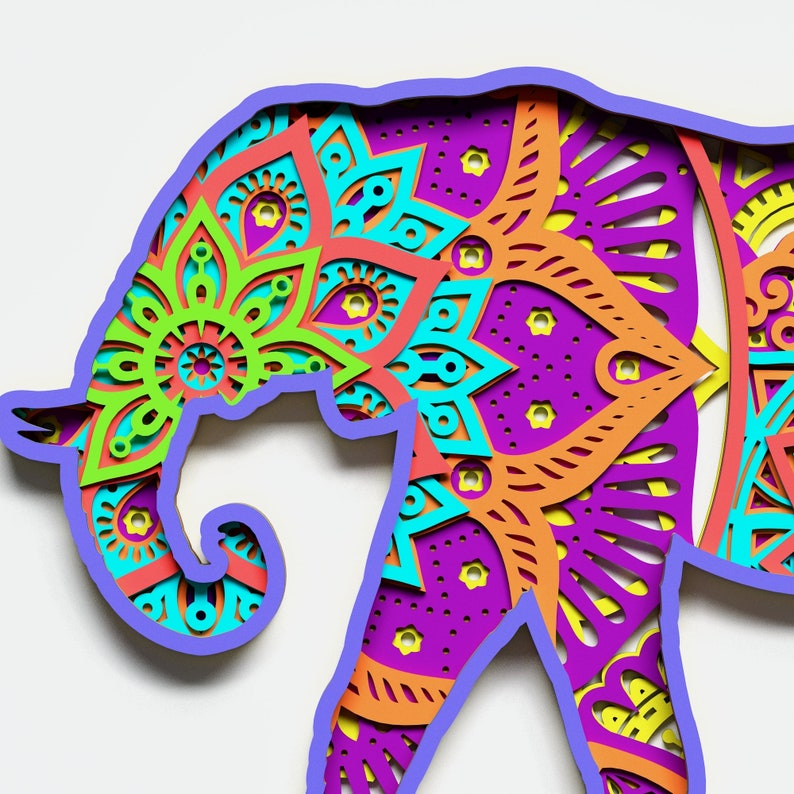 Download Multilayer Elephant Mandala svg DXF SVG CDR Vector Mandala ...