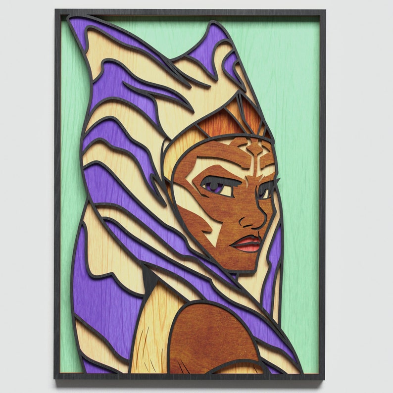 Download Multilayer Ahsoka Tano Mandala DXF SVG Layered Star Wars ...