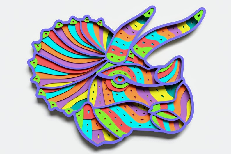 Download Multilayer Triceratops Mandala SVG Vector Mandala file for ...