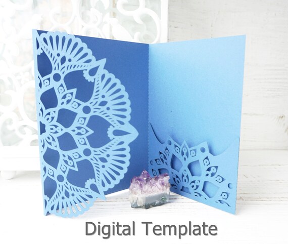 Download Invitations Announcements Mandala Wedding Envelope Svg Cricut Wedding Invitation Envelope Template For Cutting M5 Papercut Stencil Tri Fold Envelope Vector Model Paper Party Supplies