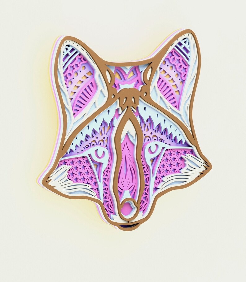 Download Multilayer Fox Mandala DXF SVG CDR Vector Mandala file for ...