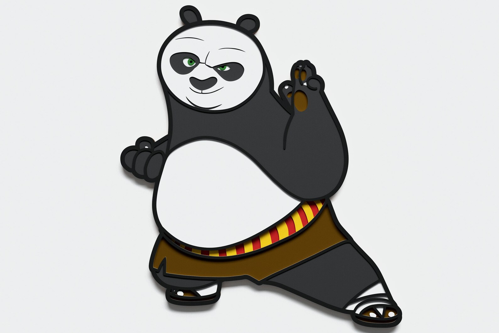 Kung Fu Panda Inspiried Multilayer 3d svg DXF SVG Layered Etsy