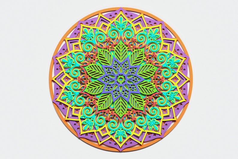 Download Multilayer Mandala 7 DXF SVG CDR Vector Mandala file for ...
