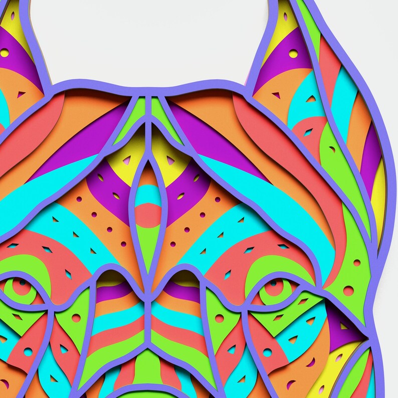 Download Multilayer Pit Bull Mandala DXF SVG Vector Mandala file for | Etsy
