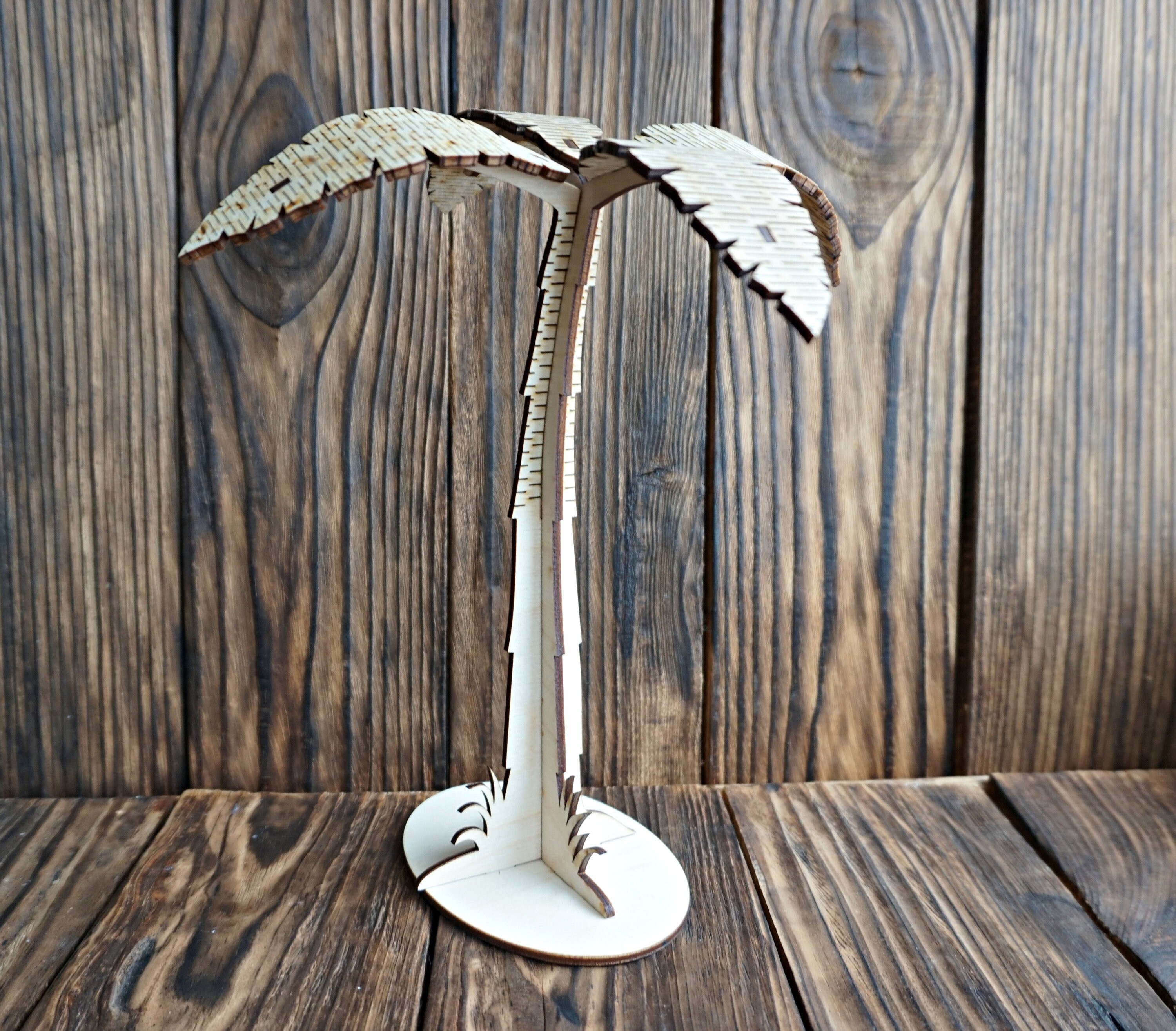 Wooden Palm Tree Laser cut vector model. Palm Tree 3D puzzle | Etsy