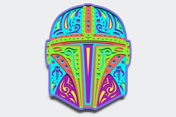 Download Multilayer Star Wars Helmet Mandala DXF SVG Vector Star ...