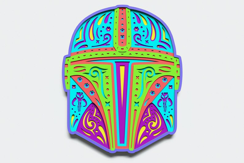 Multilayer Star Wars Helmet Mandala DXF SVG Vector Star ...