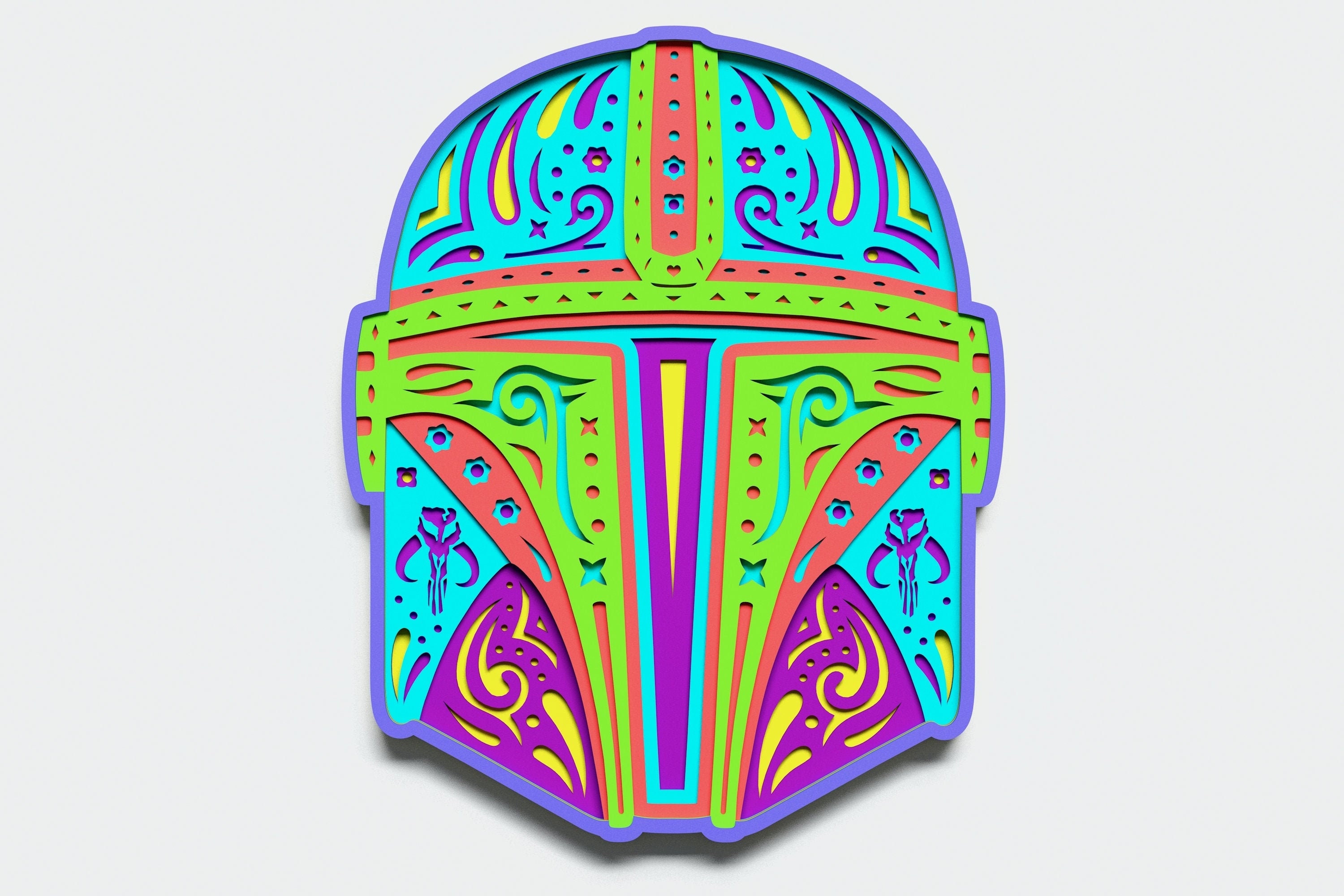 Download Multilayer Star Wars Helmet Mandala Dxf Svg Vector Star Wars Etsy