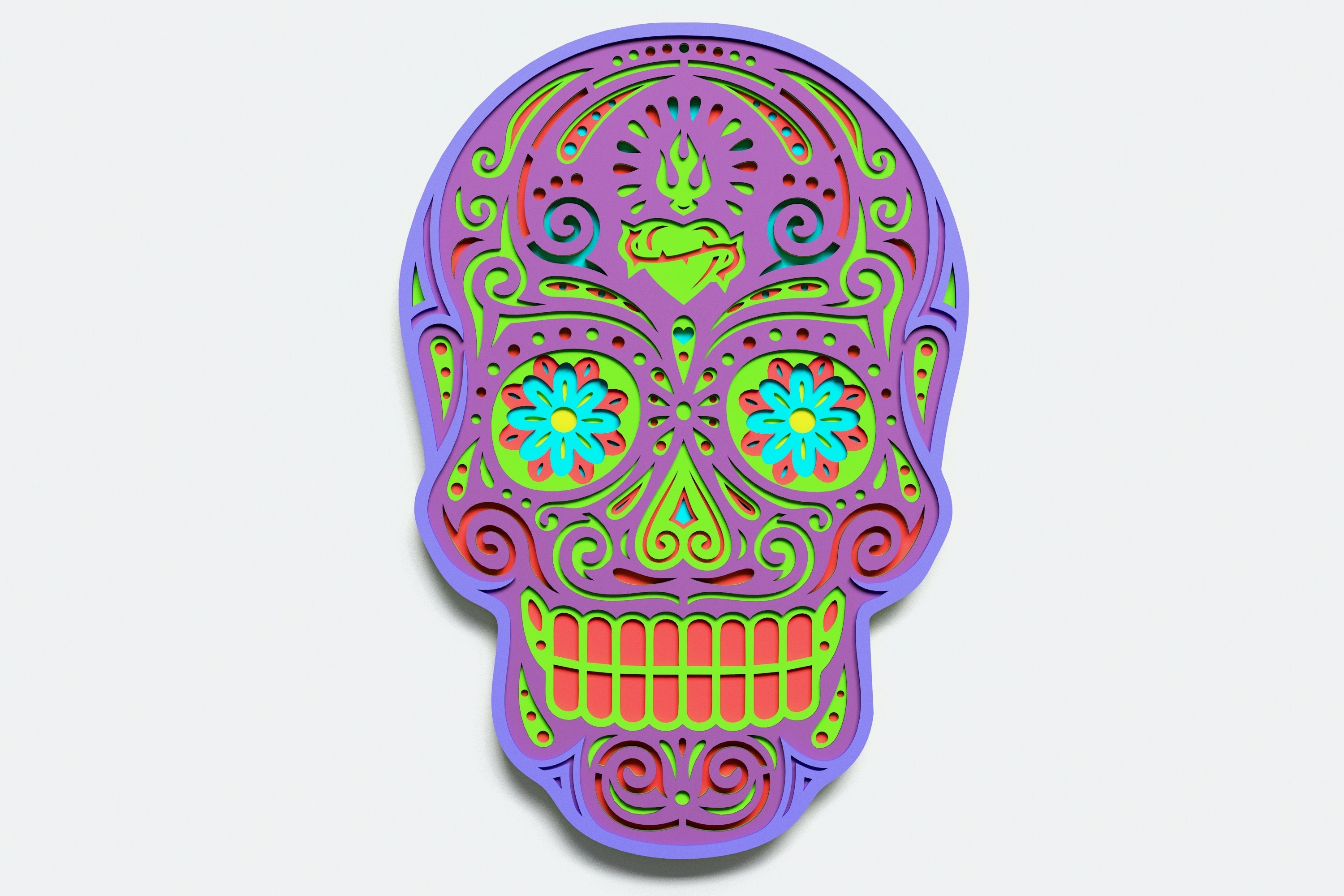 Download Multilayer Sugar Skull Mandala S4 DXF SVG Vector Mexican | Etsy