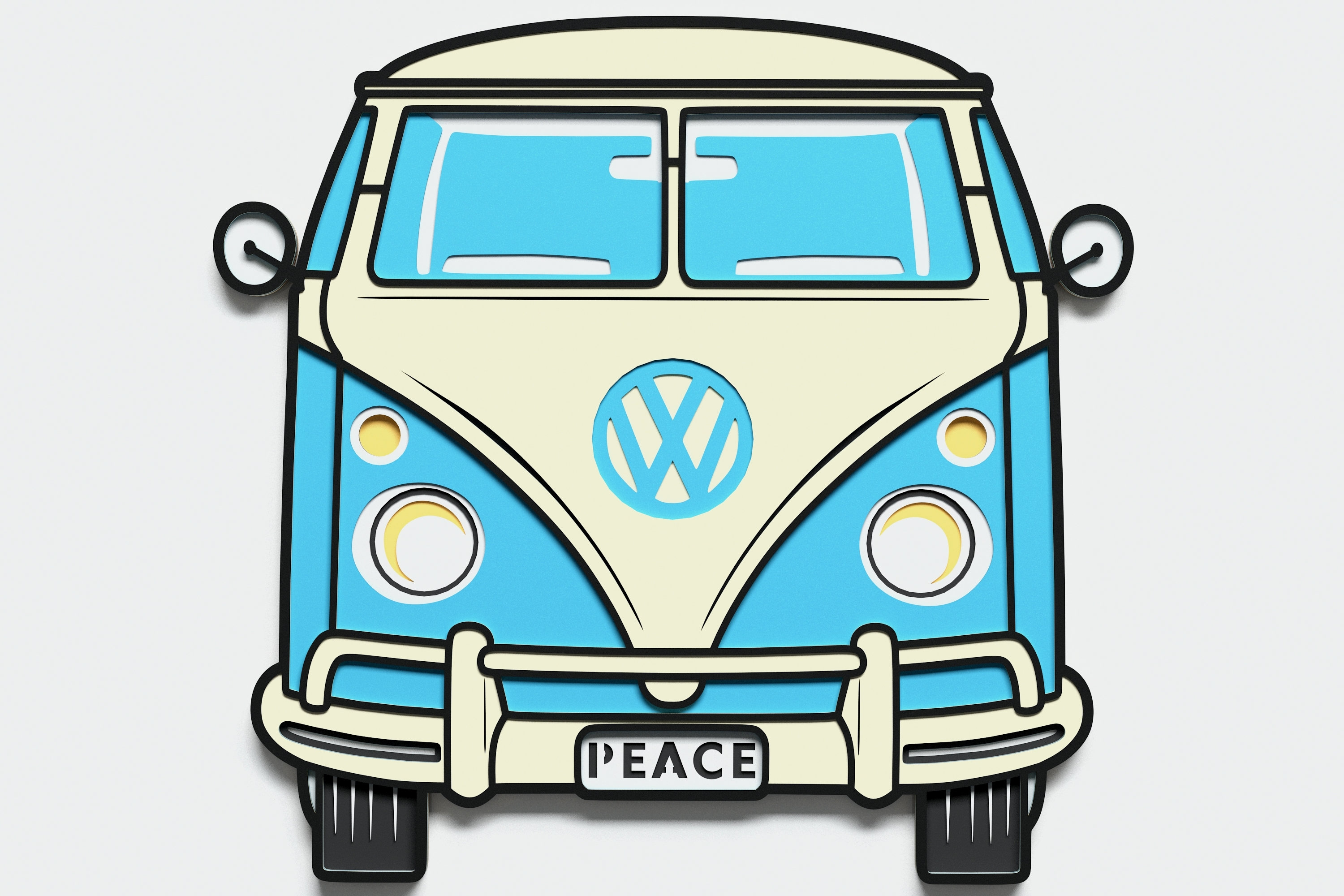 Multilayer VW bus Design DXF svg Vector VW bus Mandala file | Etsy