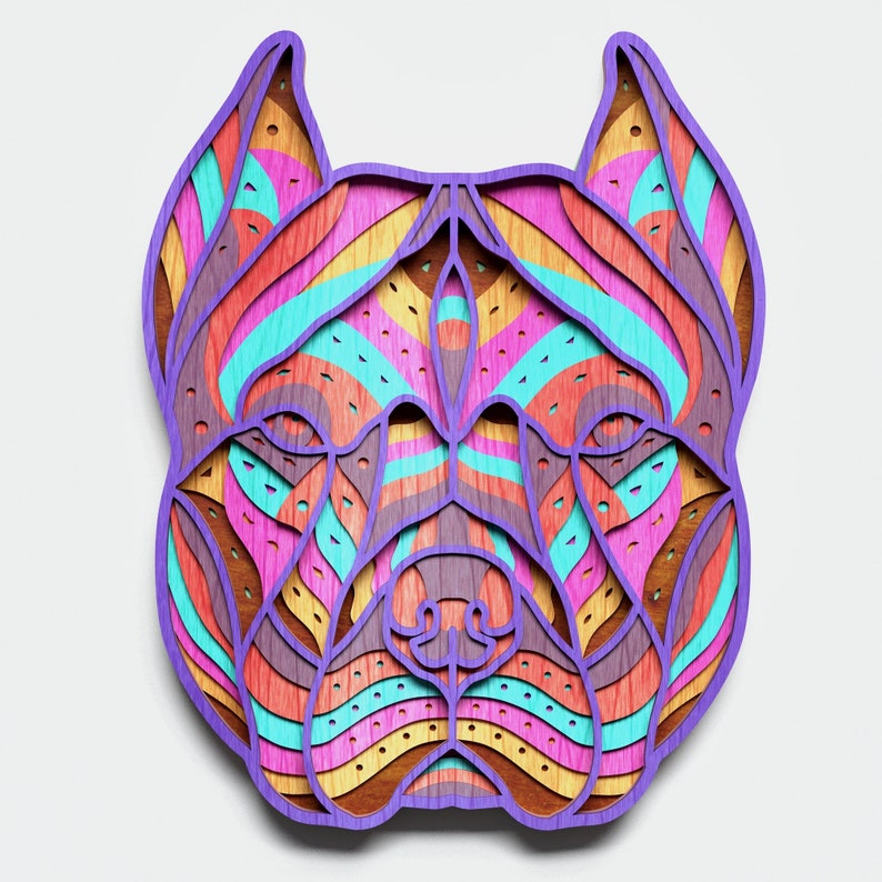 Download Multilayer Pit Bull Mandala DXF SVG Vector Mandala file ...