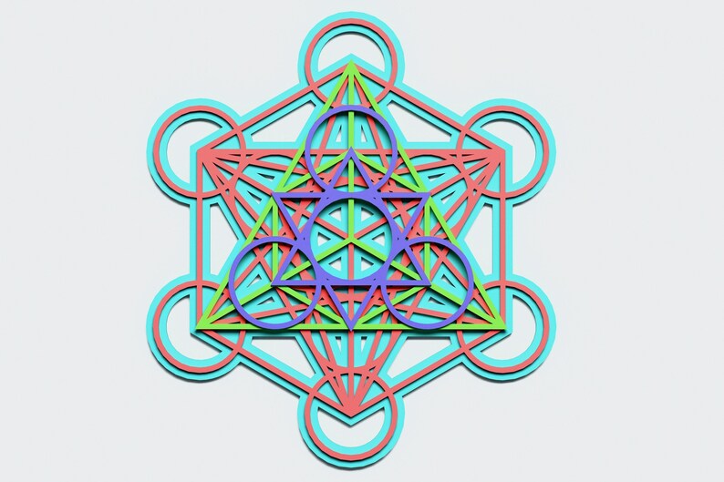 Download Metatron's Cube Multilayer Mandala DXF SVG CDR Vector | Etsy