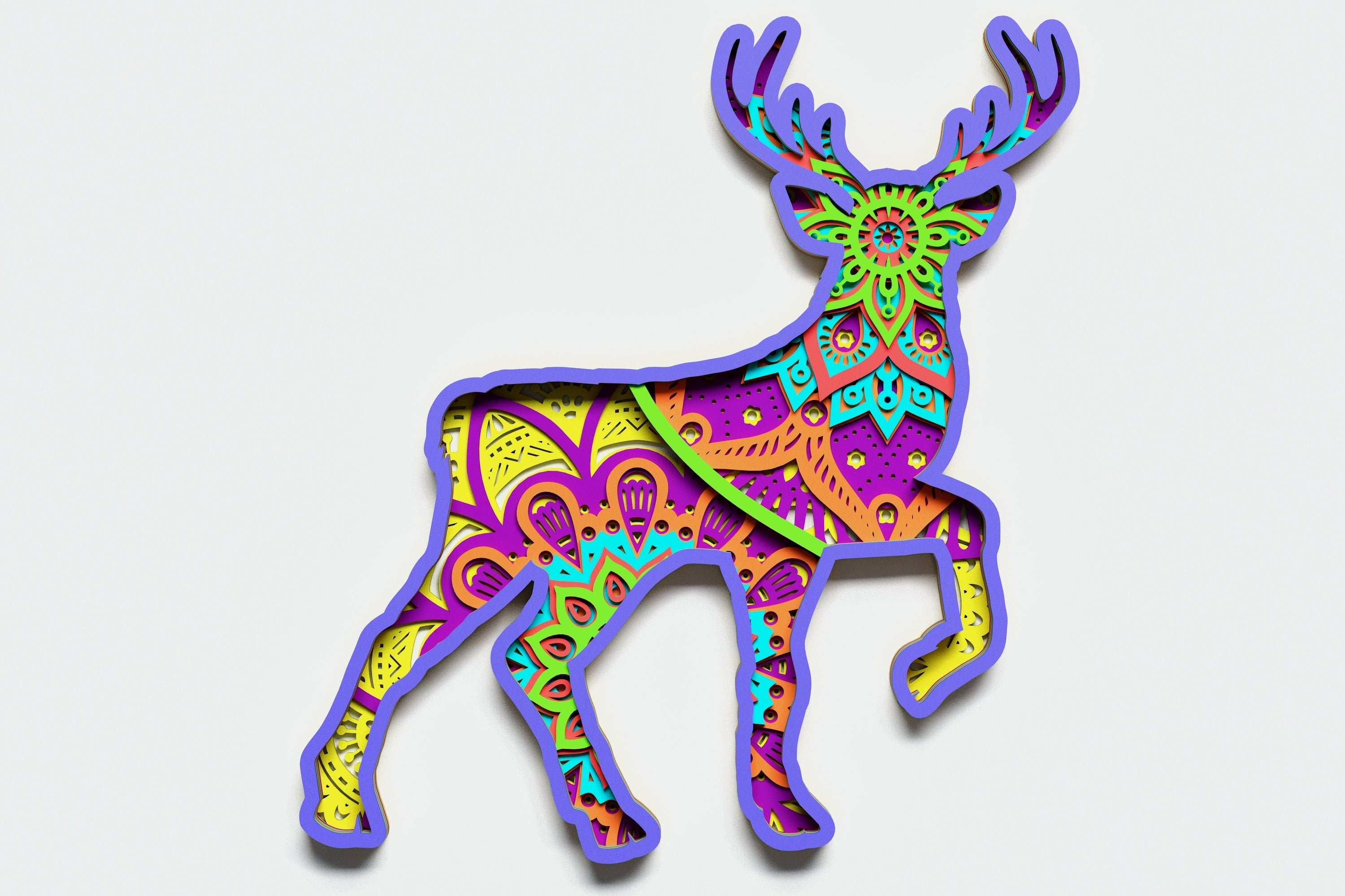 Multilayer Deer Mandala svg DXF SVG CDR Vector Mandala file | Etsy