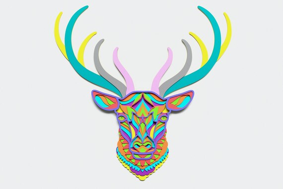 Download Multilayer Deer Mandala DXF SVG CDR Vector Mandala file ...