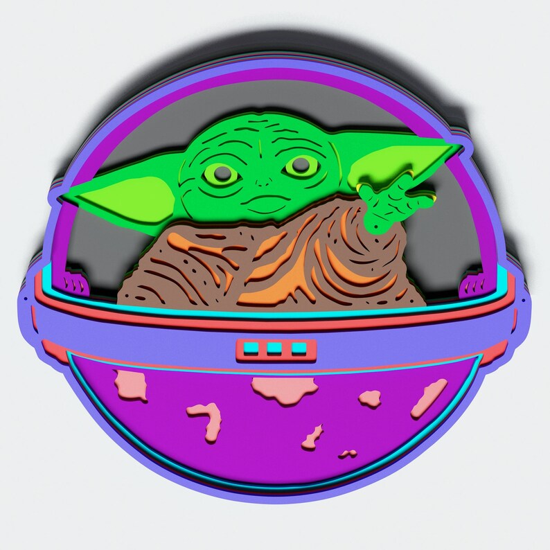 Download Multilayer Star Wars Yoda Mandala DXF SVG Vector Star Wars ...