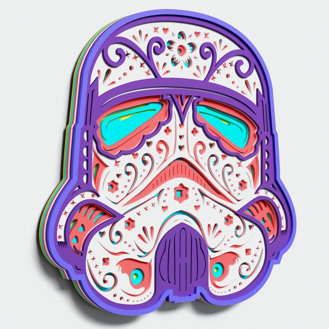 Download Multilayer Storm trooper Mandala DXF SVG Vector Star Wars ...