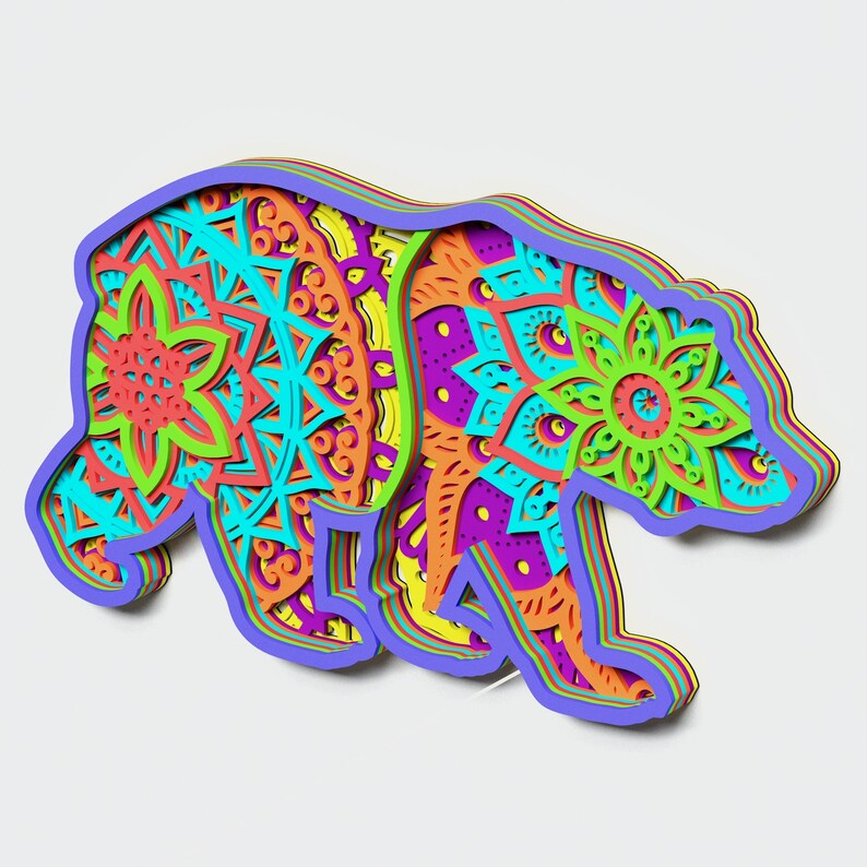 Download 3d Mandala Svg Wood Wall Art Svg Multilayer Bear Mandala Svg Dxf Paper Cut Vector Mandala Cdr Vector Mandala File For Laser Cutting Craft Supplies Tools Kits How To Startfi Io