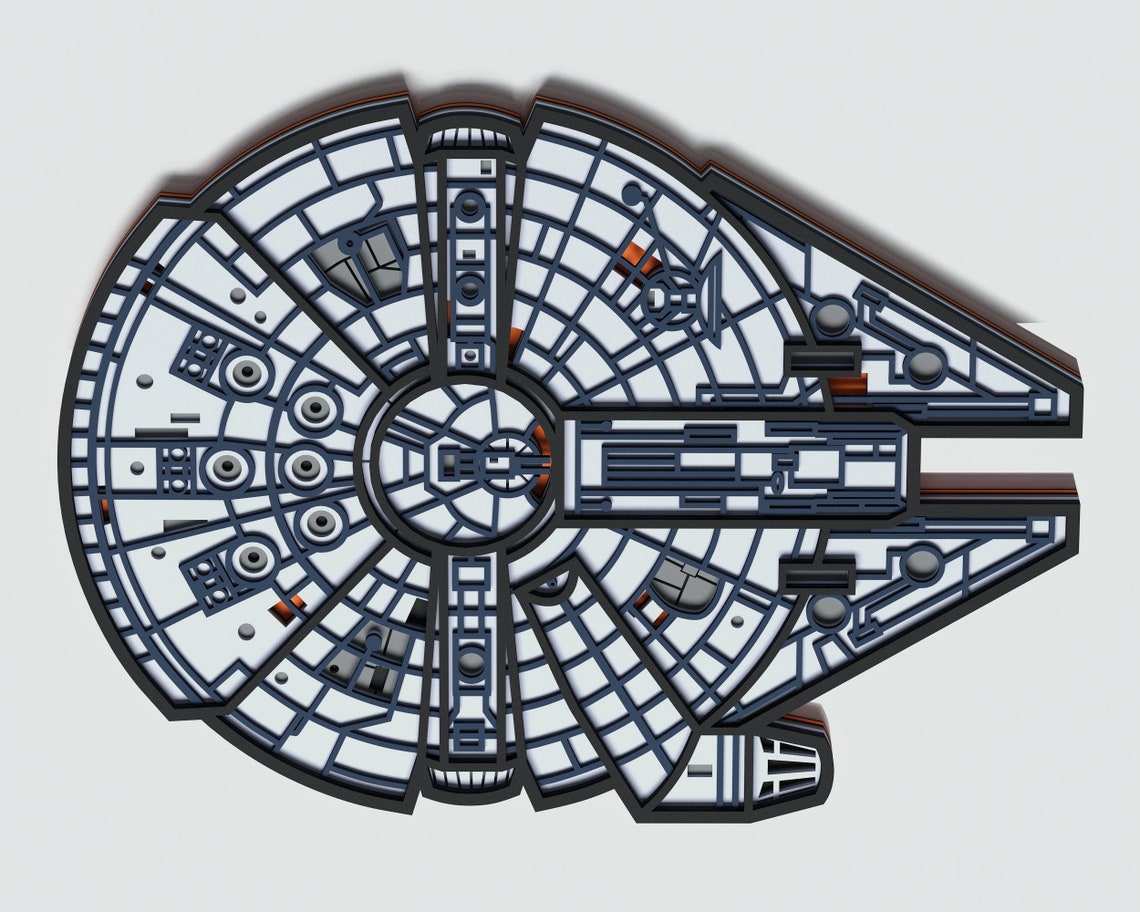 Multilayer Millennium Falcon Mandala SVG Layered Star Wars ...