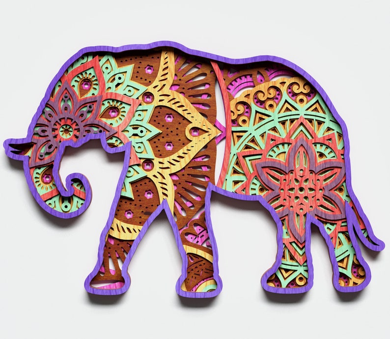 Download Multilayer Elephant Mandala svg DXF SVG CDR Vector Mandala ...