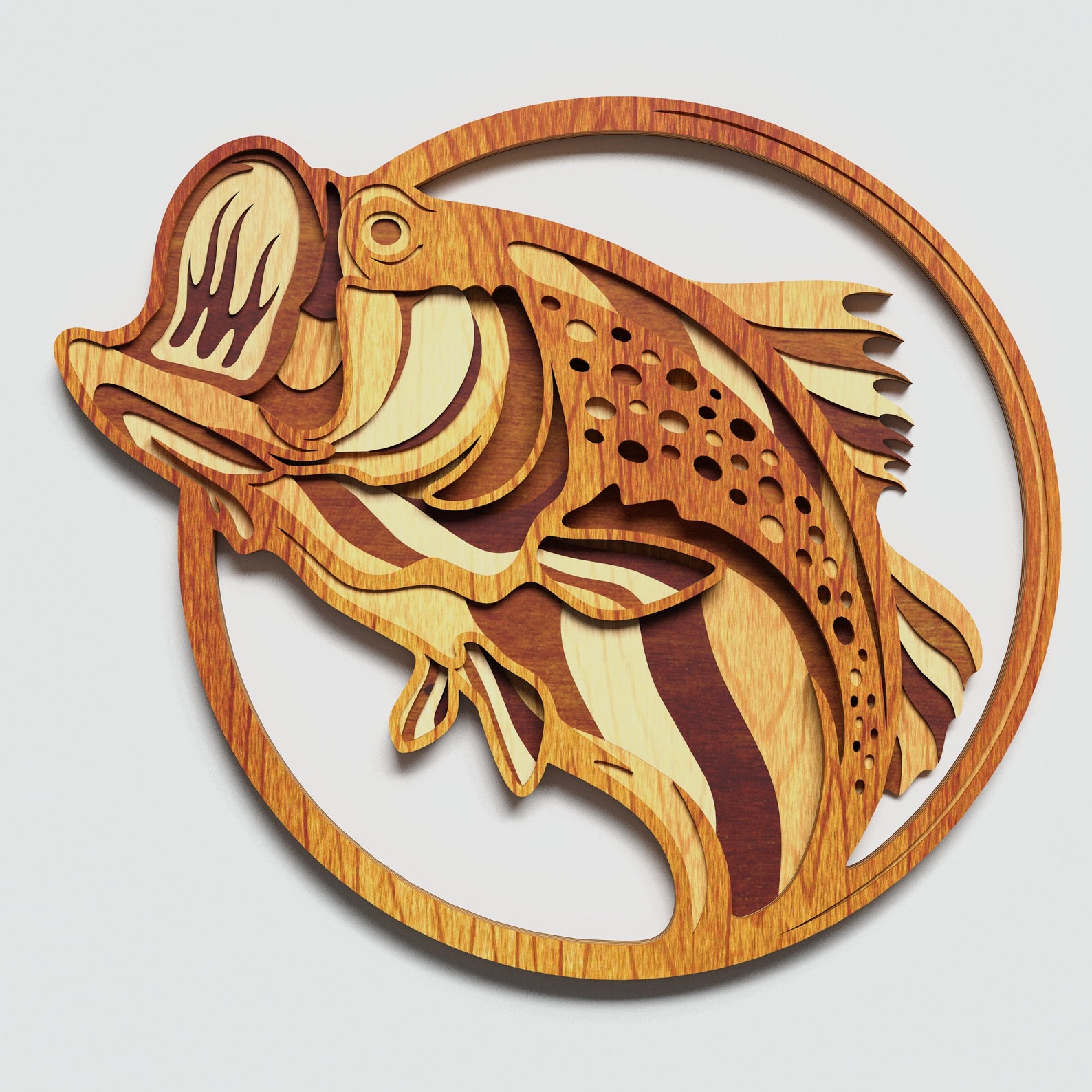 Download Multilayer Bass Fish Mandala DXF SVG Vector Mandala file ...