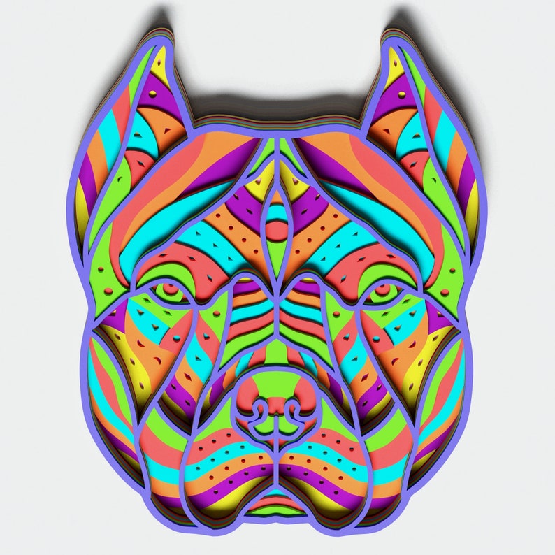 Download Multilayer Pit Bull Mandala DXF SVG Vector Mandala file ...
