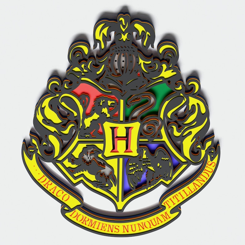 Download Multilayer Hogwarts Crest Mandala svg DXF SVG CDR Vector ...