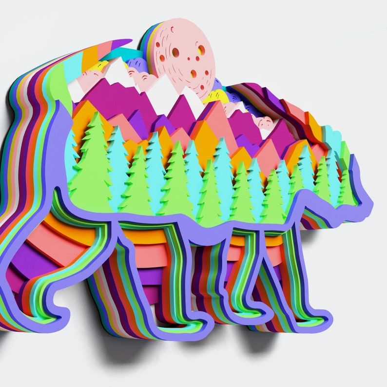 Download Multilayer Bear Mandala DXF SVG CDR Vector Mandala file ...
