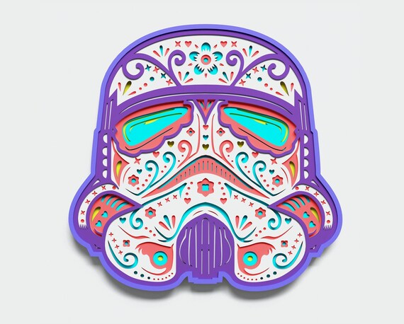 Download Multilayer Storm Trooper Mandala Dxf Svg Vector Star Wars Etsy