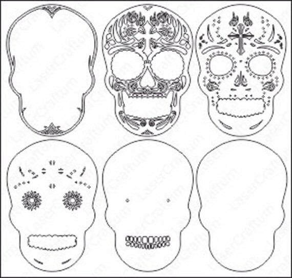 Download Multilayer Sugar Skull Mandala S5 Dxf Svg Vector Mexican Etsy