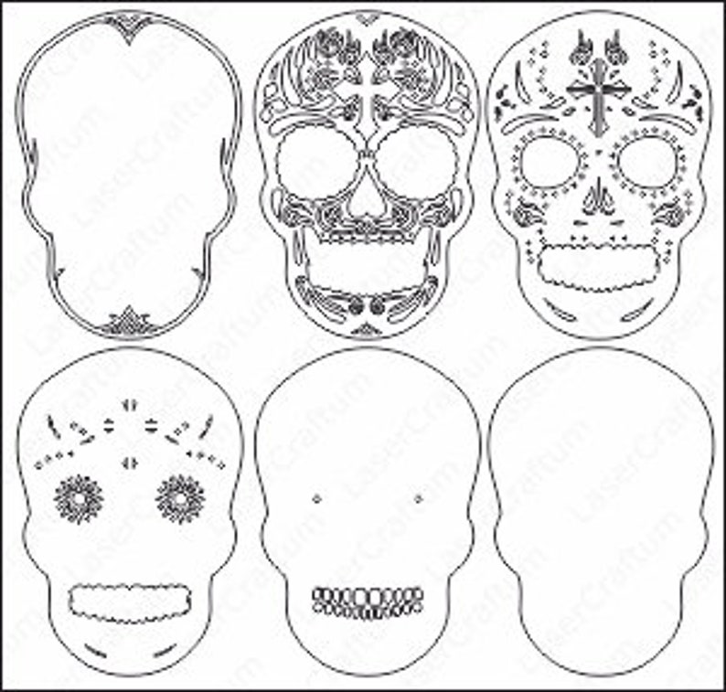 Download Multilayer Sugar Skull Mandala S5 DXF SVG Vector Mexican ...