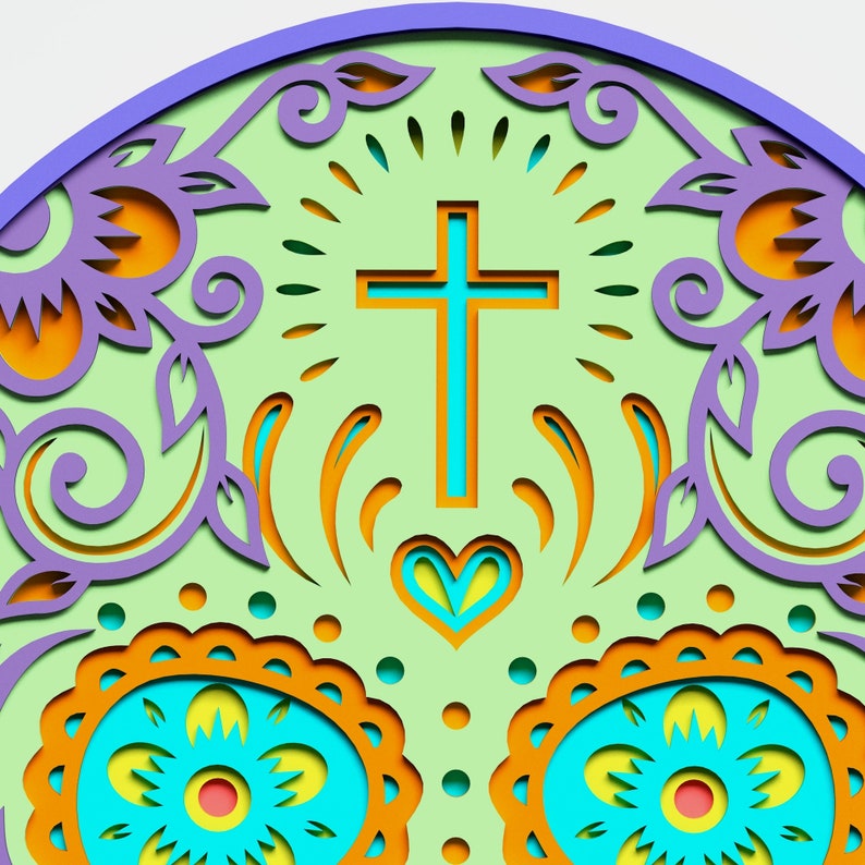 Download Multilayer Sugar Skull Mandala S1 DXF SVG Vector Mexican ...