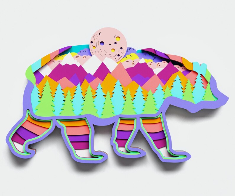 Download Multilayer Bear Mandala DXF SVG CDR Vector Mandala file ...