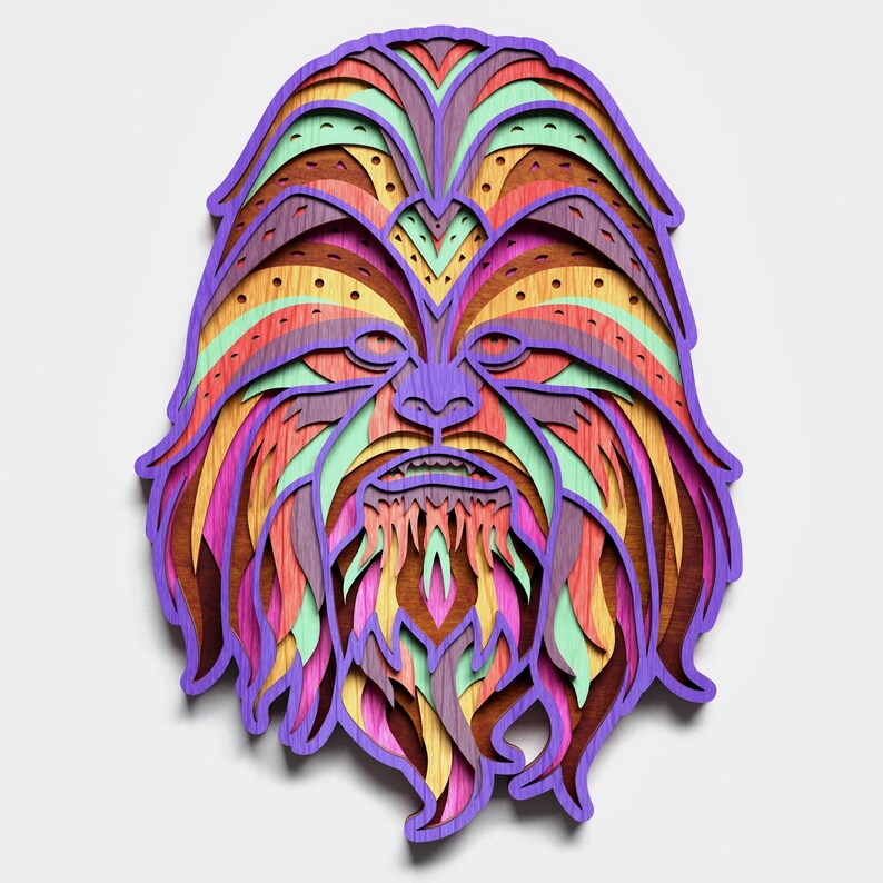 Download Multilayer Chewbacca Mandala DXF SVG Vector Star Wars | Etsy