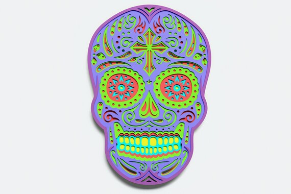 Download Multilayer Sugar Skull Mandala S5 Dxf Svg Vector Mexican Etsy