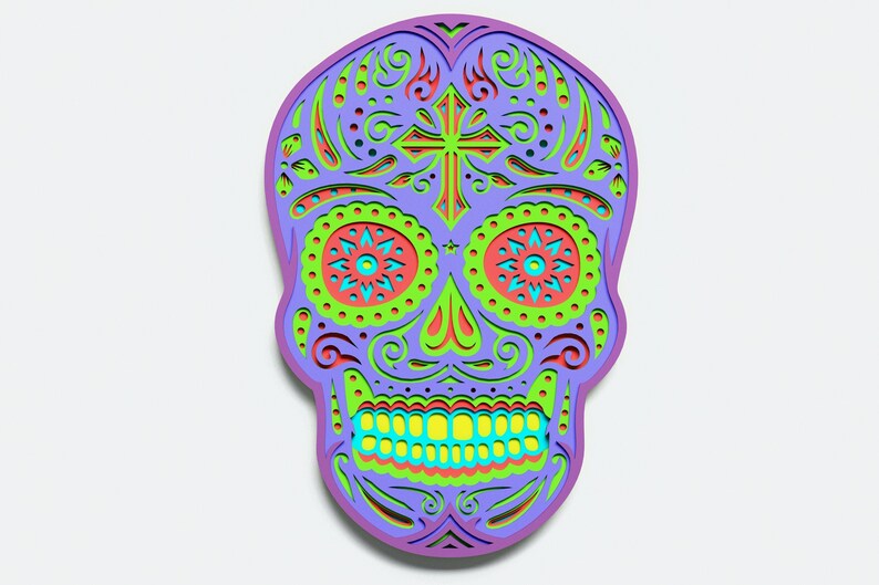 Download Multilayer Sugar Skull Mandala S5 DXF SVG Vector Mexican ...