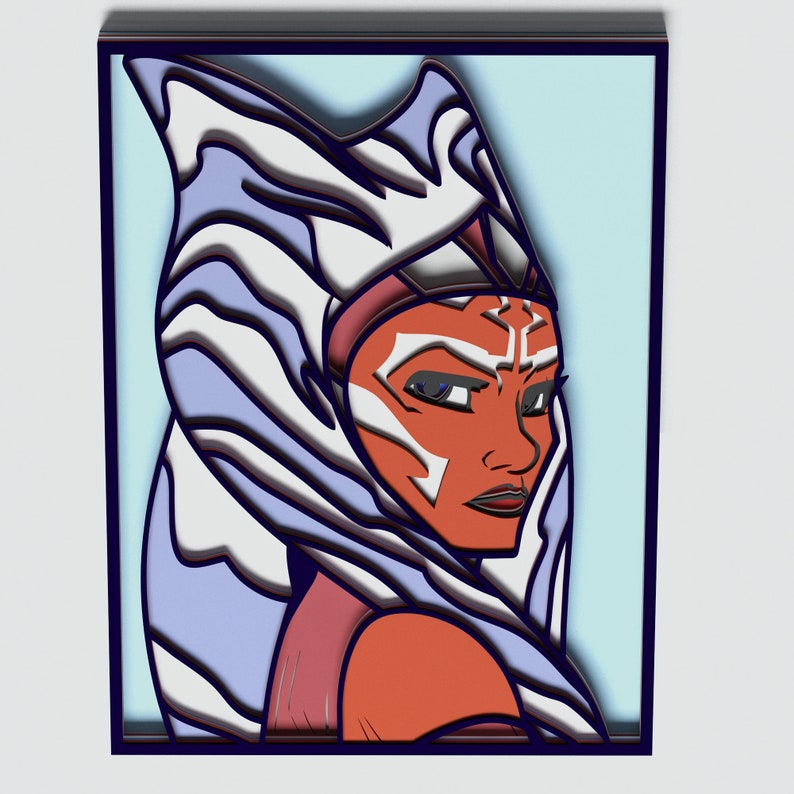 Download Multilayer Ahsoka Tano Mandala DXF SVG Layered Star Wars ...